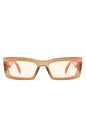 Retro Narrow Rectangle Flat Top Slim Sunglasses