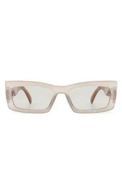 Retro Narrow Rectangle Flat Top Slim Sunglasses