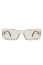 Retro Narrow Rectangle Flat Top Slim Sunglasses
