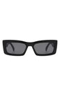 Retro Narrow Rectangle Flat Top Slim Sunglasses