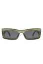 Retro Narrow Rectangle Flat Top Slim Sunglasses