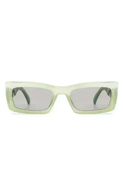 Retro Narrow Rectangle Flat Top Slim Sunglasses