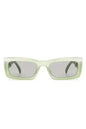Retro Narrow Rectangle Flat Top Slim Sunglasses