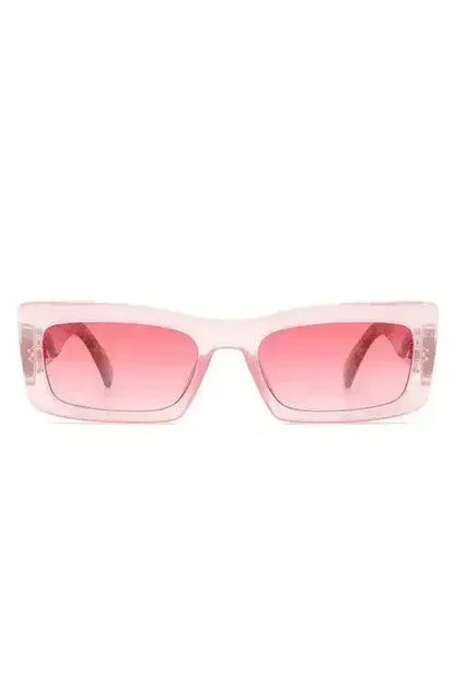 Retro Narrow Rectangle Flat Top Slim Sunglasses
