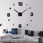 Creative Frameless Wall Clock – Modern 3D DIY Large Wall Décor for Living Room, Bedroom & Office