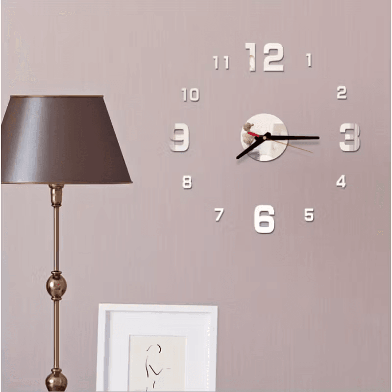 Creative Frameless Wall Clock – Modern 3D DIY Large Wall Décor for Living Room, Bedroom & Office