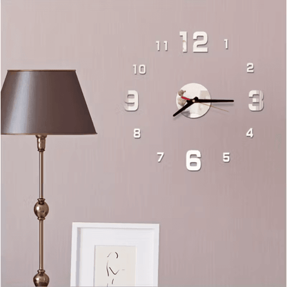Creative Frameless Wall Clock – Modern 3D DIY Large Wall Décor for Living Room, Bedroom & Office