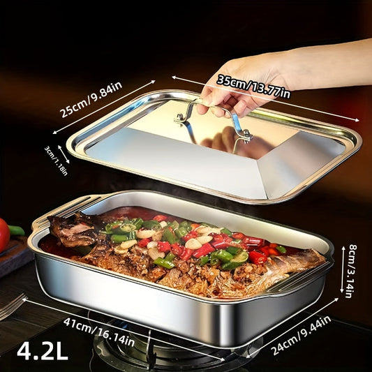 ExtraLarge NonStick Stainless Steel Baking Sheet with Lid