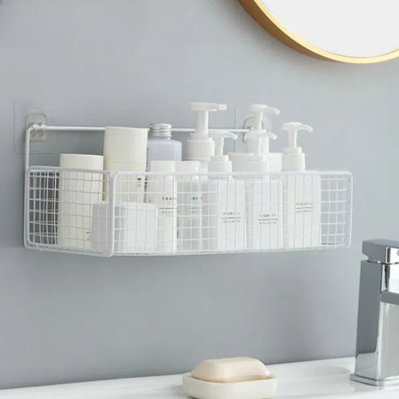 Sleek WallMounted Bathroom Shelf with Towel Bar DrillFree