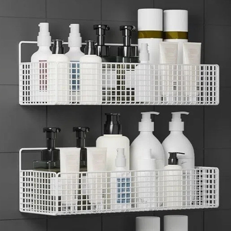 Sleek WallMounted Bathroom Shelf with Towel Bar DrillFree