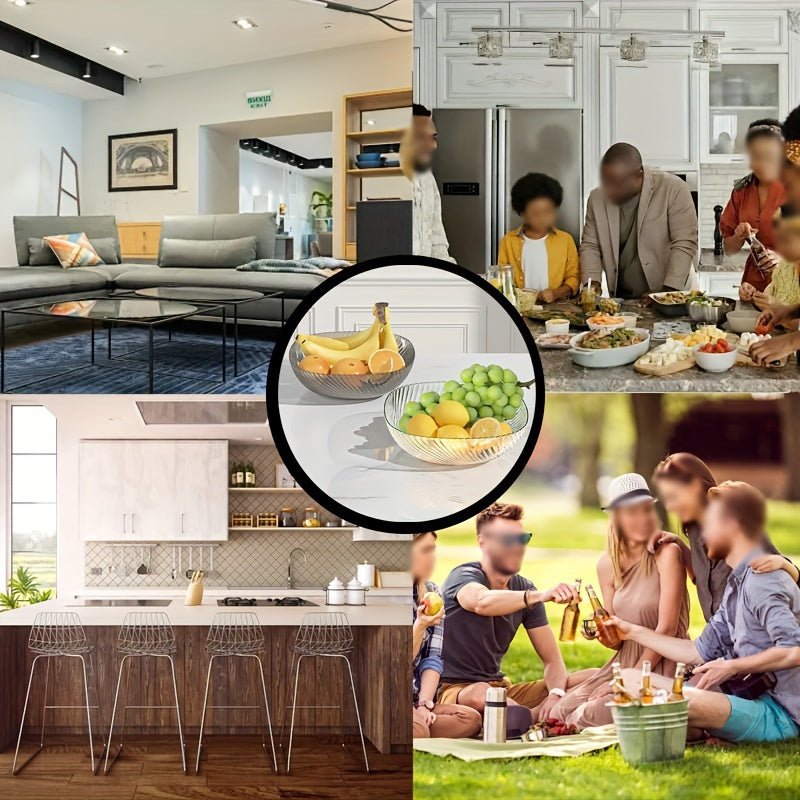 Clear Round PET Salad Bowls Portable Easy Clean Serving Dish | Under $100 | Kitchen + Metal