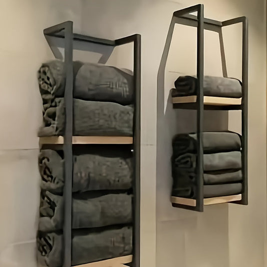 Compact TwoTier Wall Towel Rack Sturdy Easy Install Ample Storage