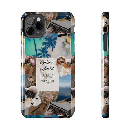 Inspiring Vision Board Phone Case, Motivational Tough Case, Adventurous Gift for Her, Self-Care, Dream Big, Unique Phone Accessory