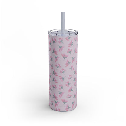 Customizable: Floral Pattern Tumbler, Personalized Gift for Coffee Lovers, Travel Mug for Women, Insulated Drinkware, Trendy Water Bottle
