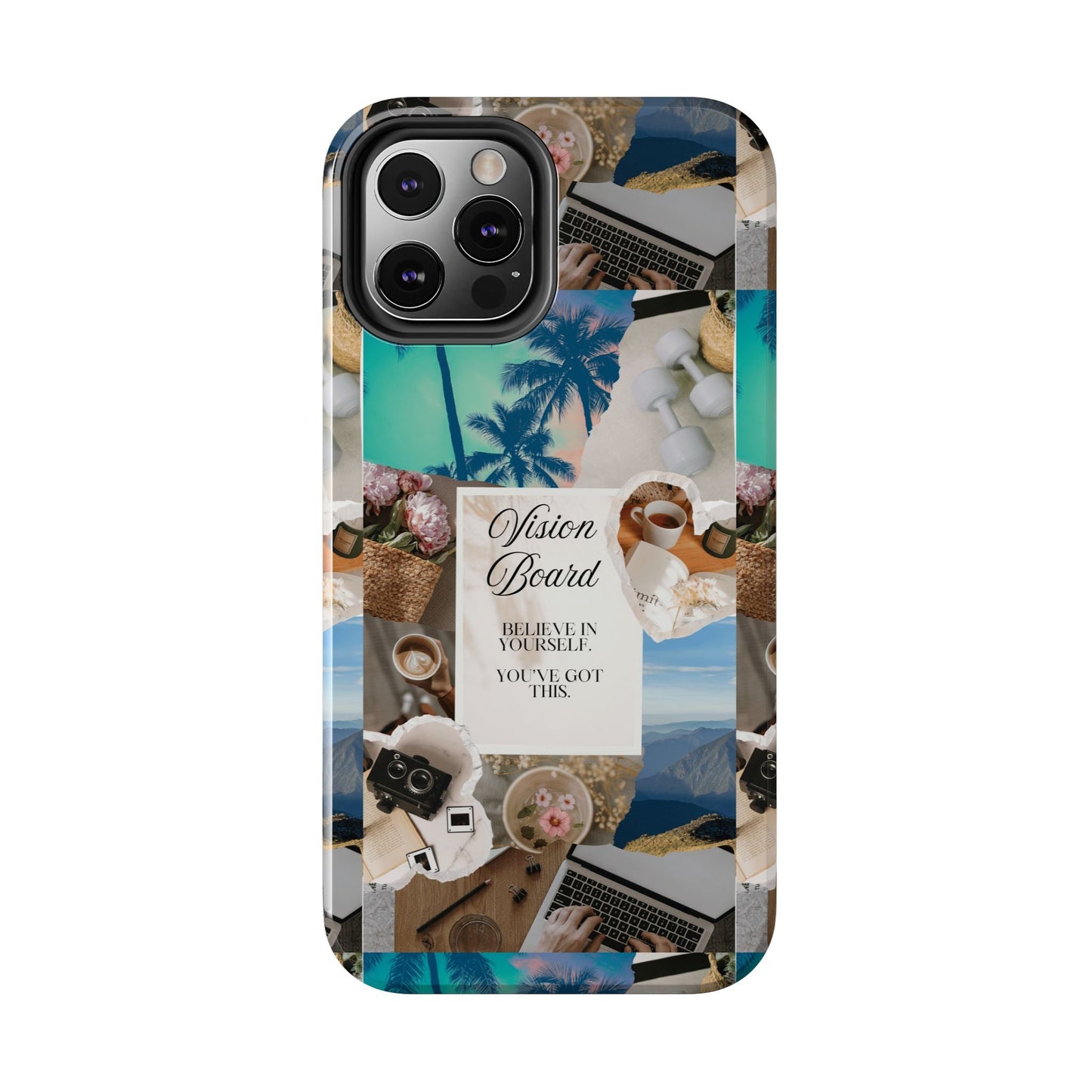 Inspiring Vision Board Phone Case, Motivational Tough Case, Adventurous Gift for Her, Self-Care, Dream Big, Unique Phone Accessory