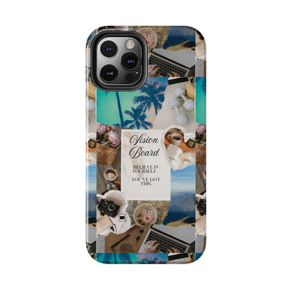 Inspiring Vision Board Phone Case, Motivational Tough Case, Adventurous Gift for Her, Self-Care, Dream Big, Unique Phone Accessory
