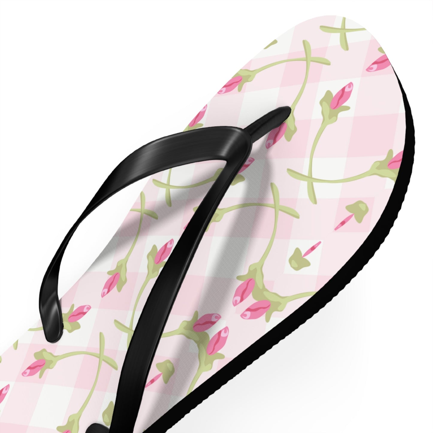 Customizable: Chic Floral Flip Flops for Summer Fun, Beach Vacation Sandals, Garden Party Footwear, Stylish Slip-Ons, Spring Accessories