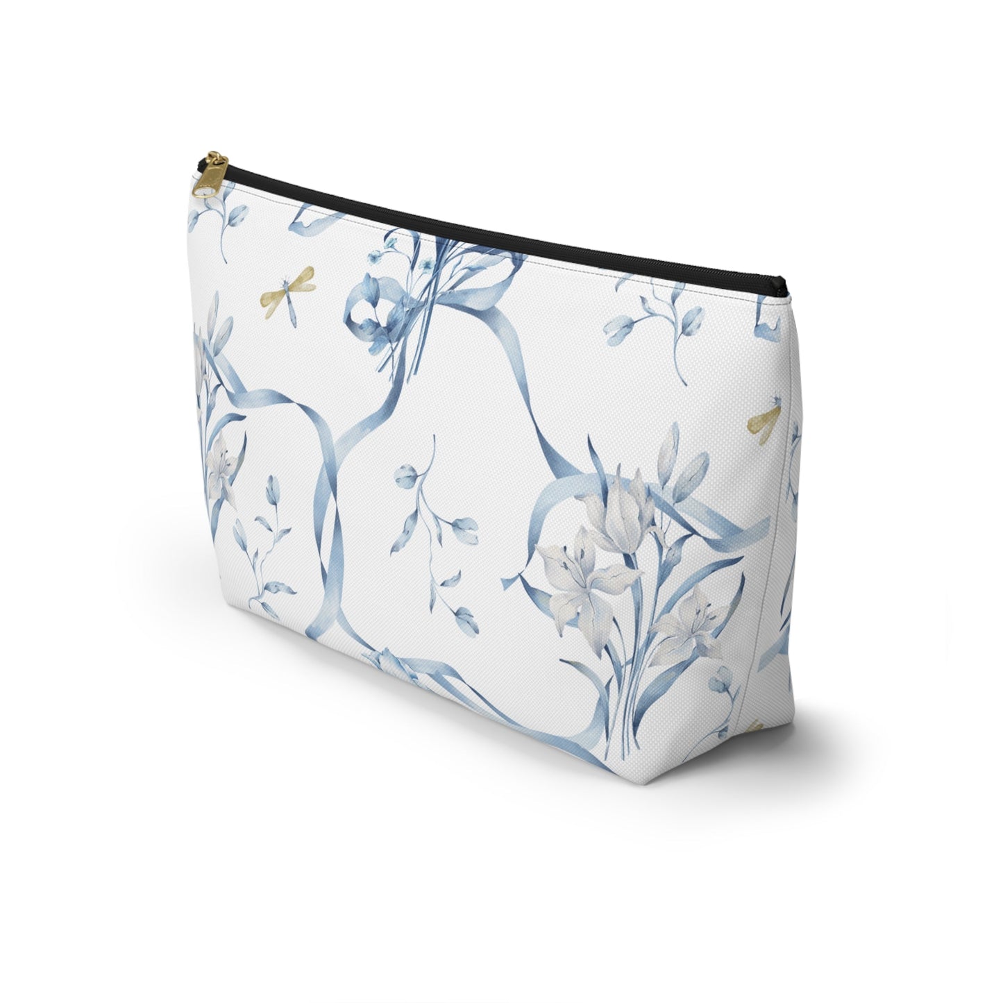 Customizable: Floral T-bottom Accessory Pouch | Gift for Her, Makeup Bag, Travel Organizer, Storage Solution, Spring Decor