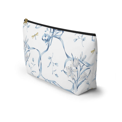 Customizable: Floral T-bottom Accessory Pouch | Gift for Her, Makeup Bag, Travel Organizer, Storage Solution, Spring Decor