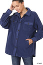 ZENANA Oversized Basic Fleece Shacket