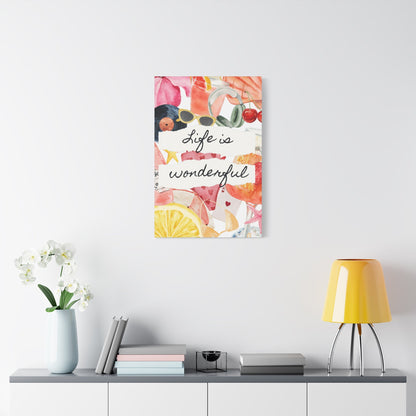 Life is Wonderful Canvas Wall Art, Colorful Decor, Inspirational Gift, Home Display, Summery Wall Art, Motivational Print