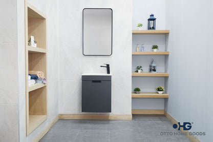 Luca 20" Pepper Wall Mount Bathroom Vanity with Integrated Sink
