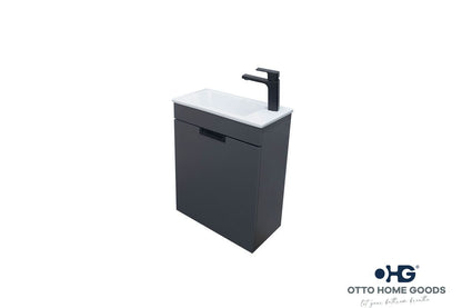 Luca 20" Pepper Wall Mount Bathroom Vanity with Integrated Sink