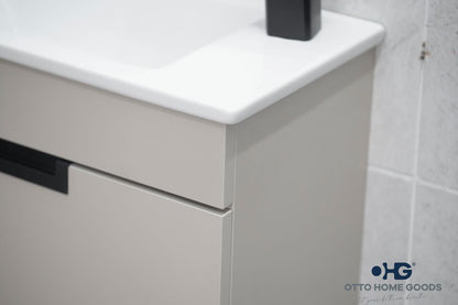 Luca 20" Sand Wall Mount Bathroom Vanity with Integrated Sink