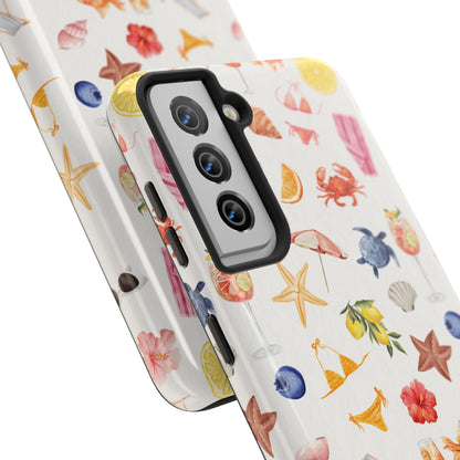 Customizable: Tropical Summer Phone Case, Vivid Coastal Design, Perfect Gift for Beach Lovers, Vacation Memories, Durable Tough Cases