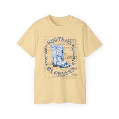 Western Song Cowboy Women's T-Shirt, Boots Graphic T-Shirt, Rural Lifestyle Top, Country Music Concert Apparel, Vintage Ranch Style Shirt