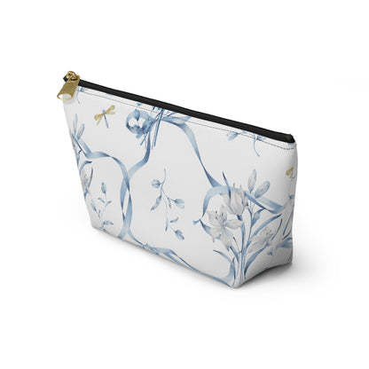 Customizable: Floral T-bottom Accessory Pouch | Gift for Her, Makeup Bag, Travel Organizer, Storage Solution, Spring Decor