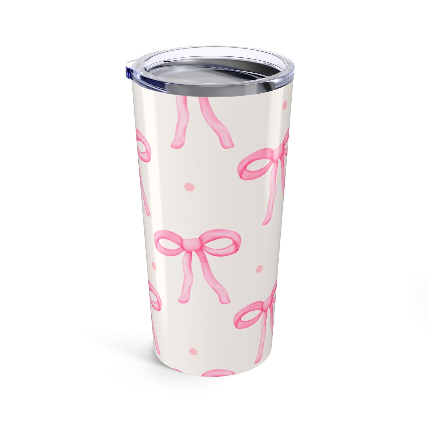 Customizable: Chic Bow Tumbler 20oz - Stylish Insulated Drinkware, Gift for Her, Birthday, Bridal Shower, Everyday Use, Pink Ribbon Design