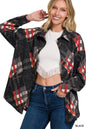 ZENANA Jacquard Plaid Shacket With Pockets
