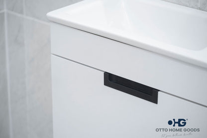 Luca 20" White Wall Mount Bathroom Vanity with Integrated Sink