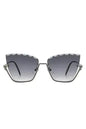 Half Frame Square Tinted Cat Eye Sunglasses