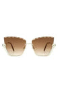 Half Frame Square Tinted Cat Eye Sunglasses