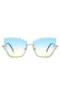 Half Frame Square Tinted Cat Eye Sunglasses