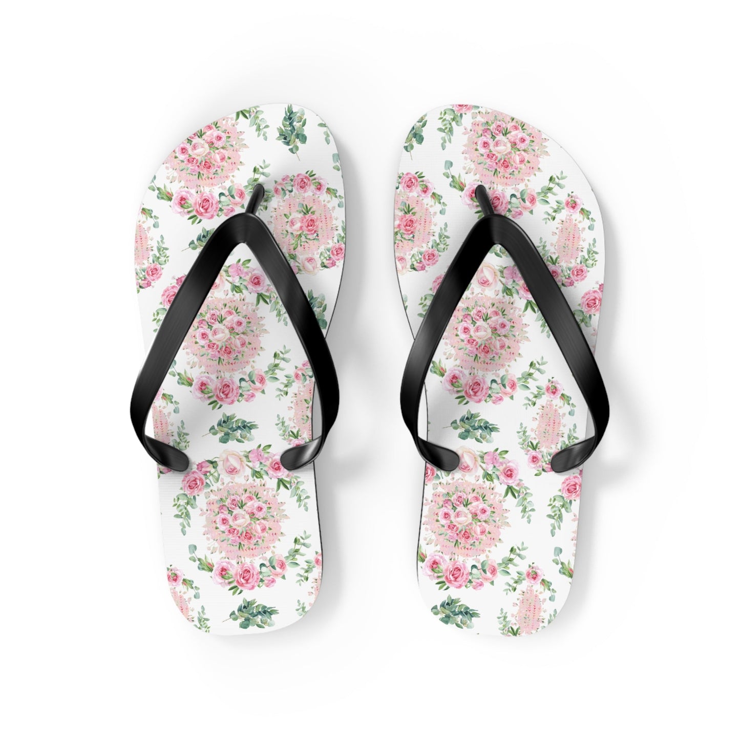 Customizable: Floral Aesthetic Flip Flops, Trendy Beachwear, Vacation Vibes, Dorm Shoes, Shower Shoes