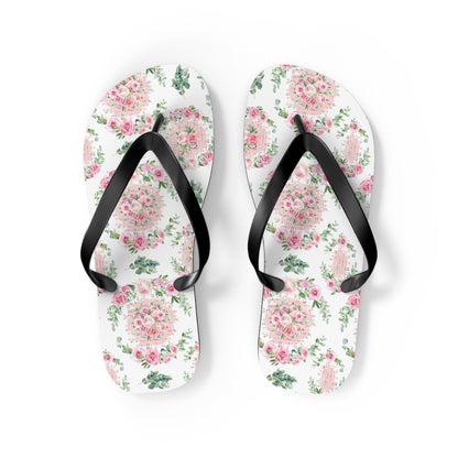 Customizable: Floral Aesthetic Flip Flops, Trendy Beachwear, Vacation Vibes, Dorm Shoes, Shower Shoes