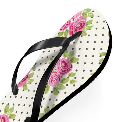 Customizable: Floral Flip Flops, Comfortable Summer Sandals, Beach Footwear, Gift for Vacation, Floral Patterns