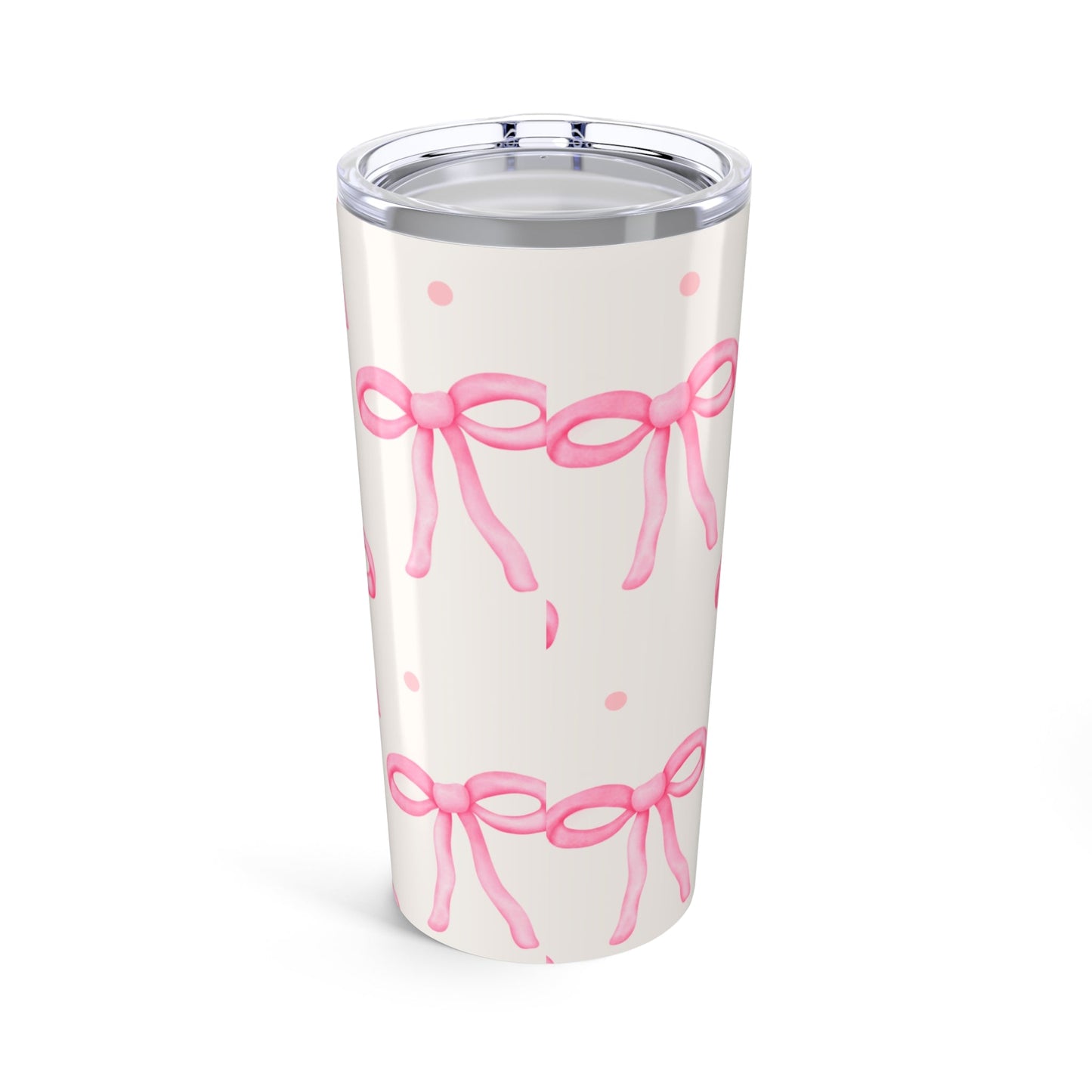 Customizable: Chic Bow Tumbler 20oz - Stylish Insulated Drinkware, Gift for Her, Birthday, Bridal Shower, Everyday Use, Pink Ribbon Design