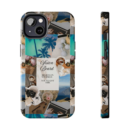 Inspiring Vision Board Phone Case, Motivational Tough Case, Adventurous Gift for Her, Self-Care, Dream Big, Unique Phone Accessory