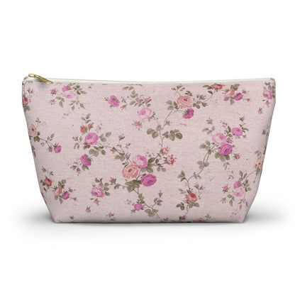 Customizable: Floral Accessory Pouch, Makeup Bag, Travel Organizer, Gift for Her, Pink Floral Bag, Cosmetic Case, Everyday Essentials