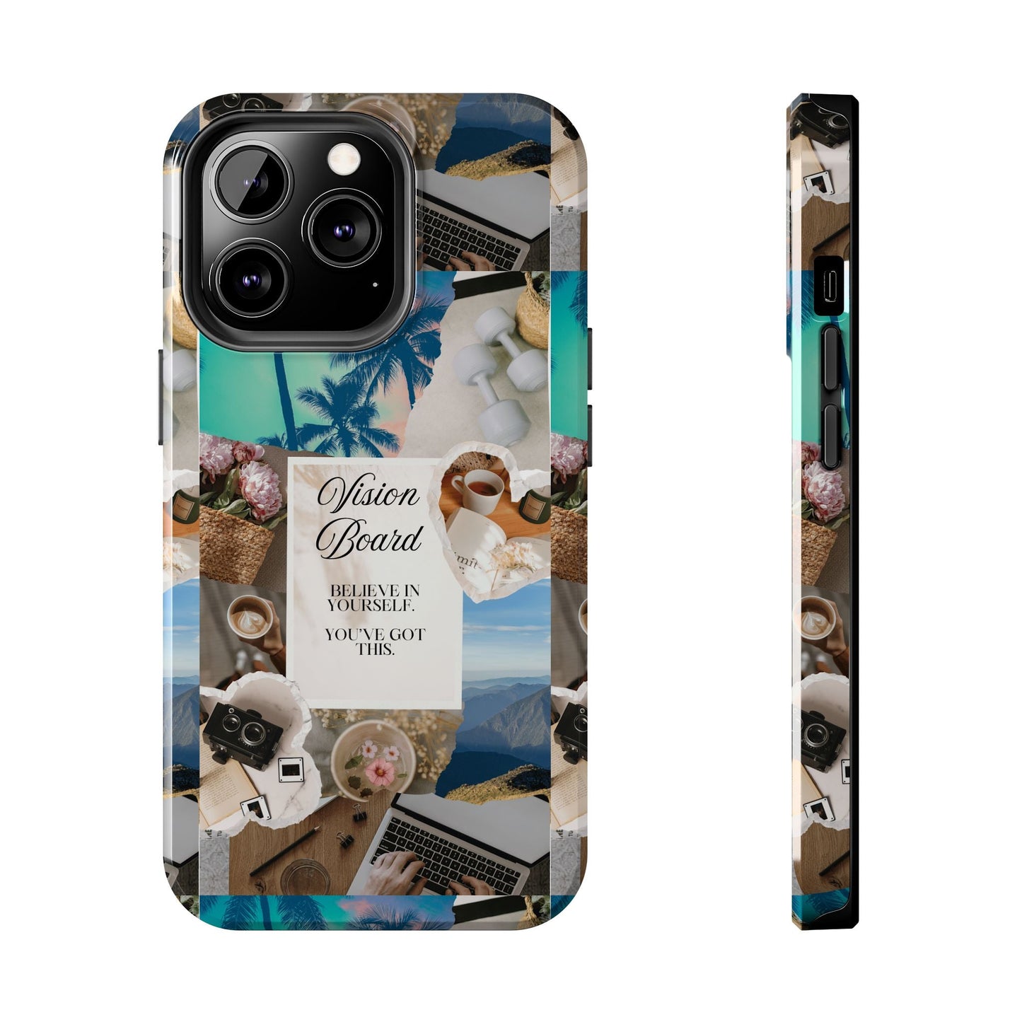 Inspiring Vision Board Phone Case, Motivational Tough Case, Adventurous Gift for Her, Self-Care, Dream Big, Unique Phone Accessory