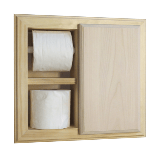 Haile Solid Wood Recessed Toilet Paper Holder With Storage Cubby
