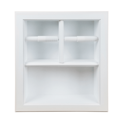 Haile Recessed Solid Wood Toilet Paper Holder With Shelf