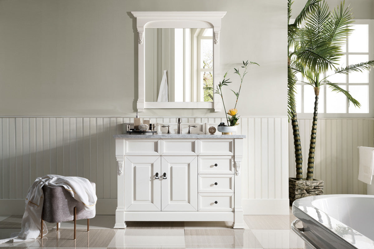 Brookfield 48" Single Vanity Cabinet, Bright White