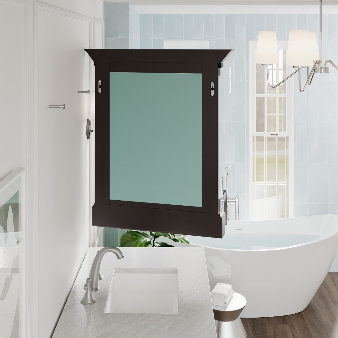 Eviva Preston Aged Chocolate Solid Wood Framed Mirror
