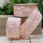 2.5" x 10yds sequin sugar plum ribbon, iridescent pink