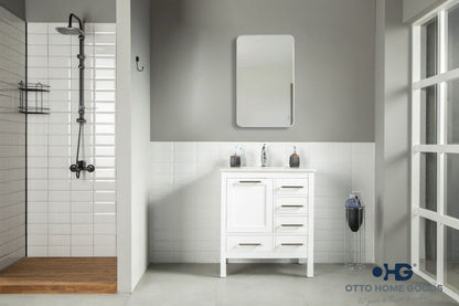 Ashley 30" White Bathroom Cabinet